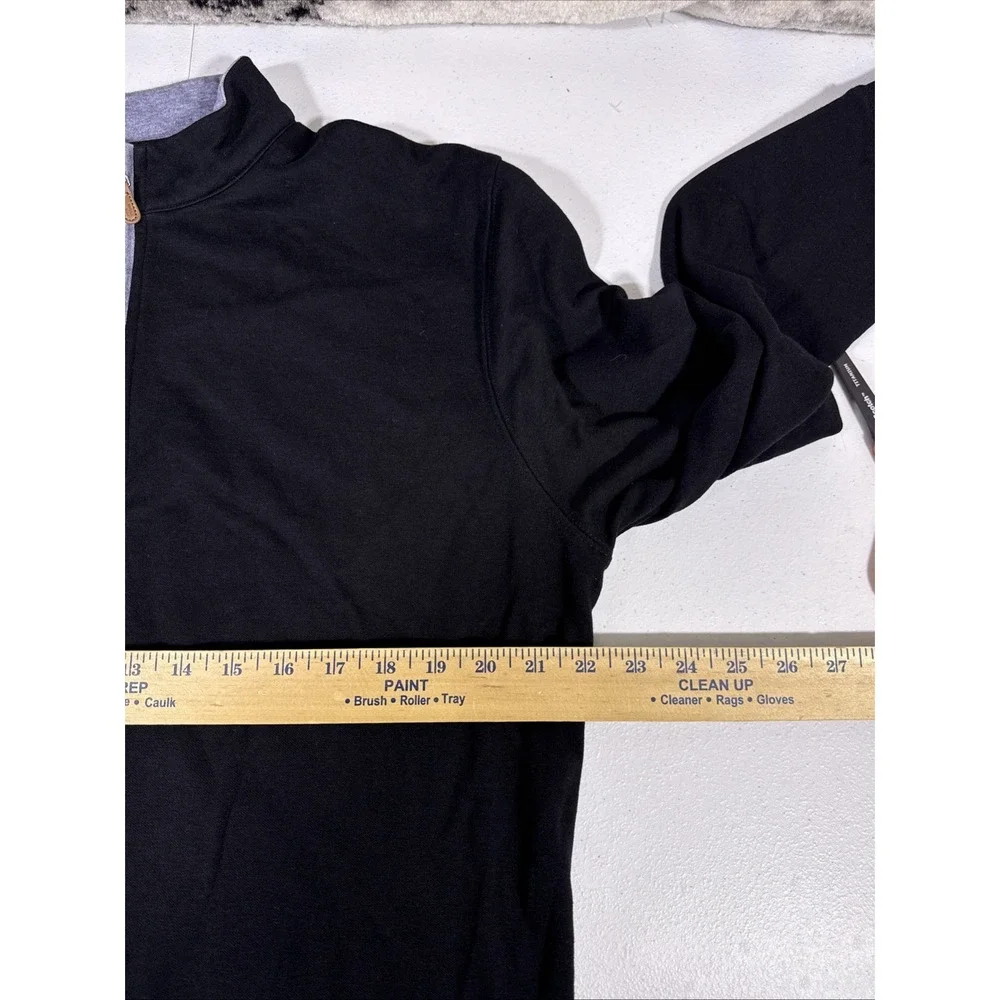 Johnnie O Performance Pullover 1/4 Zip Mens Size Large Black Slim Preppy Golf